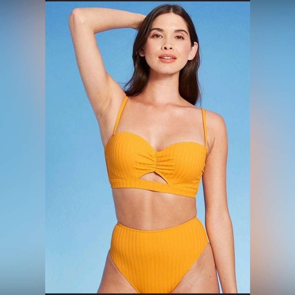 Shade & Shore 36B Medium Bikini Set Yellow NWT